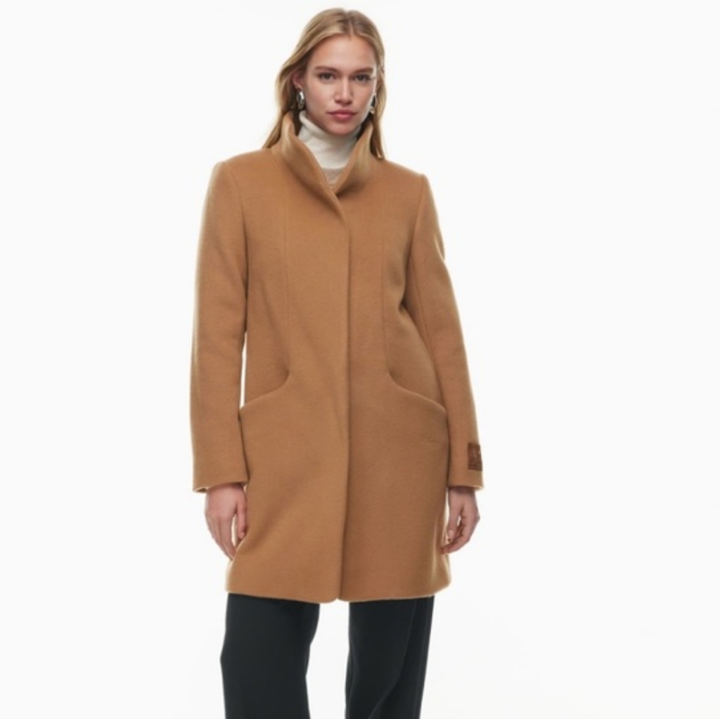 Wilfred | The Cocoon Coat In Classic Camel Xs Wool Cashmere Blend Italian